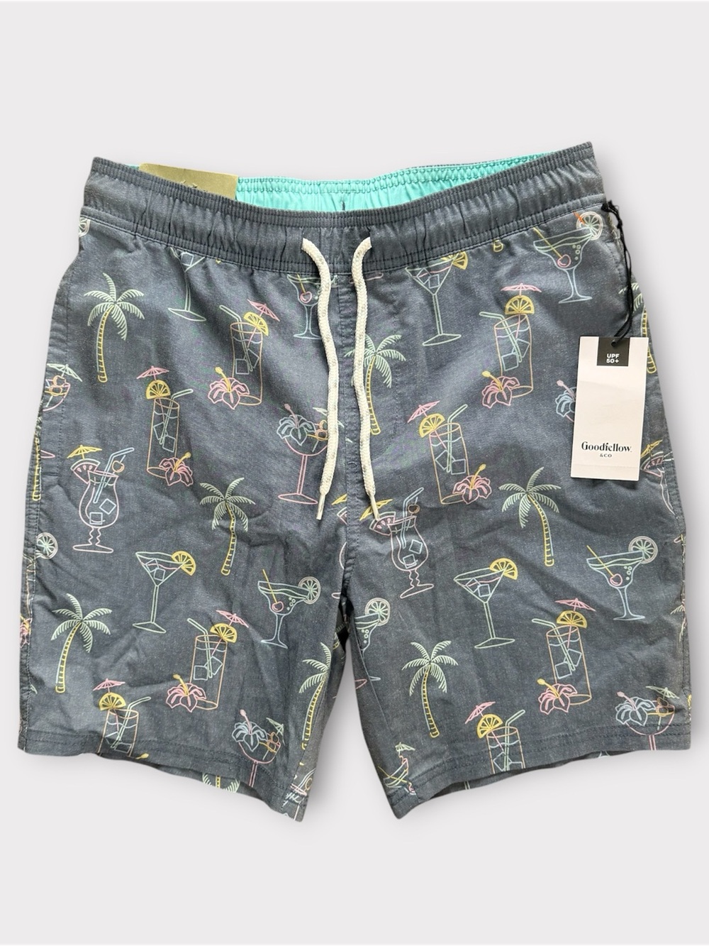 Goodfellow & Co Cocktail Board Shorts Swim Trunks 7” Size Small NWT